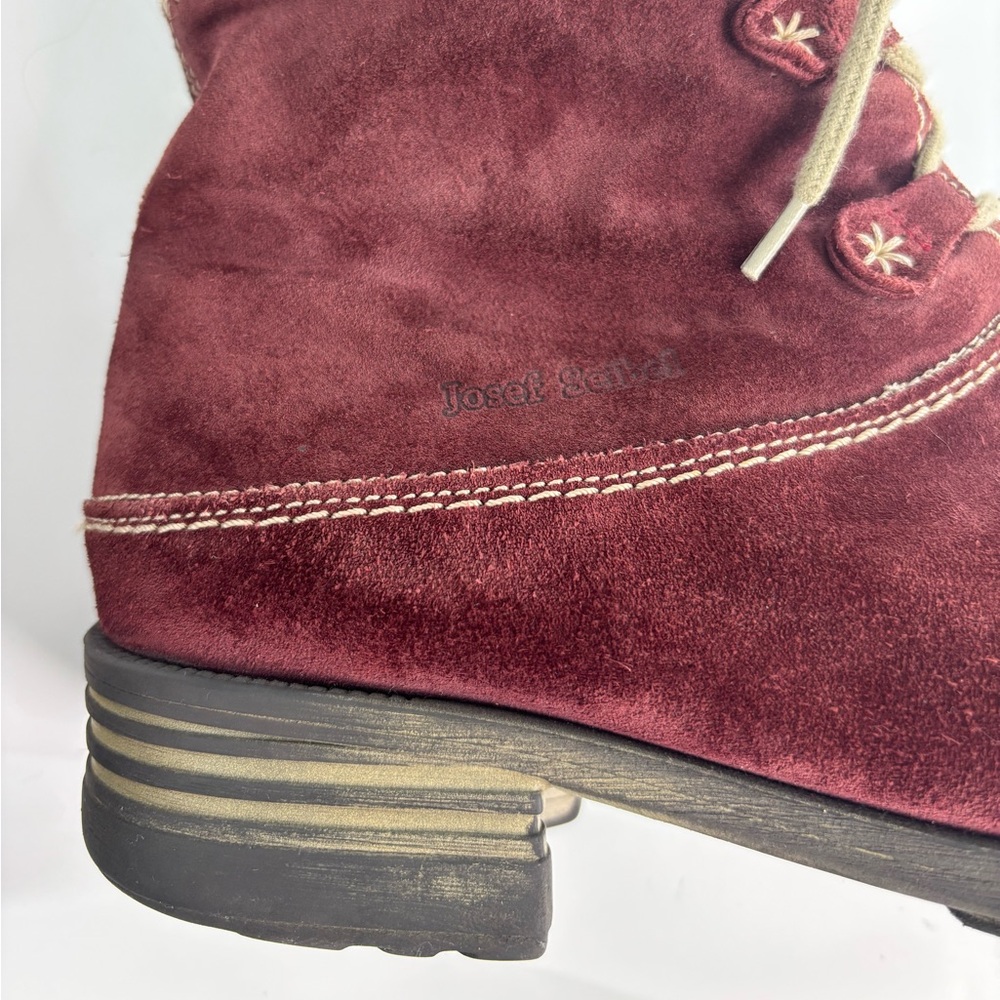 Josef Seibel Palima lace up low heel suede boots 
Size EU 39 US 8.5 red - Picture 13 of 13